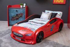 Дитяче ліжко машина Star Premium Mersedes GT red 160x80 см з підсвічуванням, музикою, шкіряний салон, пультом